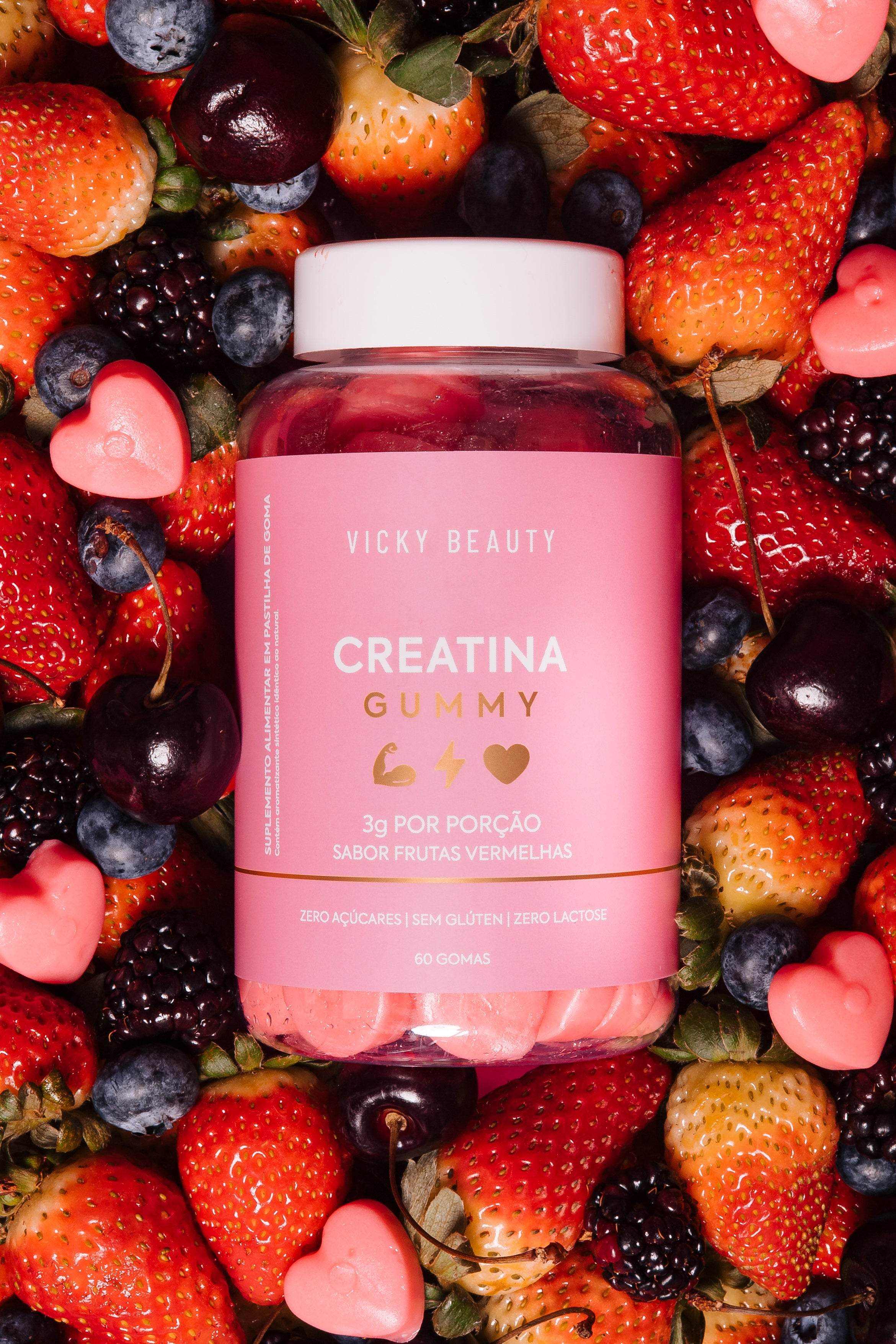 WAKONARU BEAUTY 300g (3g×100本) Creatina Vicky Beauty - Frutas Vermelhas